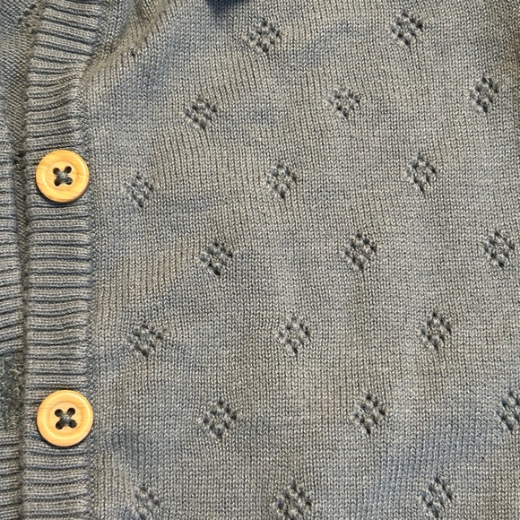 Gray-Blue Cardigan Ruffled Sweater - Picture 5 of 7